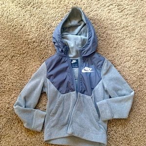 Nike kids fleece zip up hooded jacket. Excellent condition. Smoke/Pet free home.